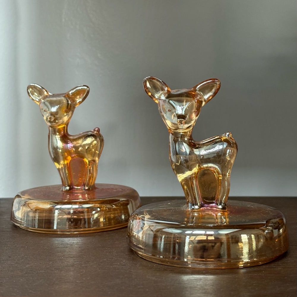 Jeannette glass pair of fawns